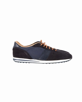 Wide Sneakers Tod's Lace-Up Low Top Sneakers in Navy Blue Suede