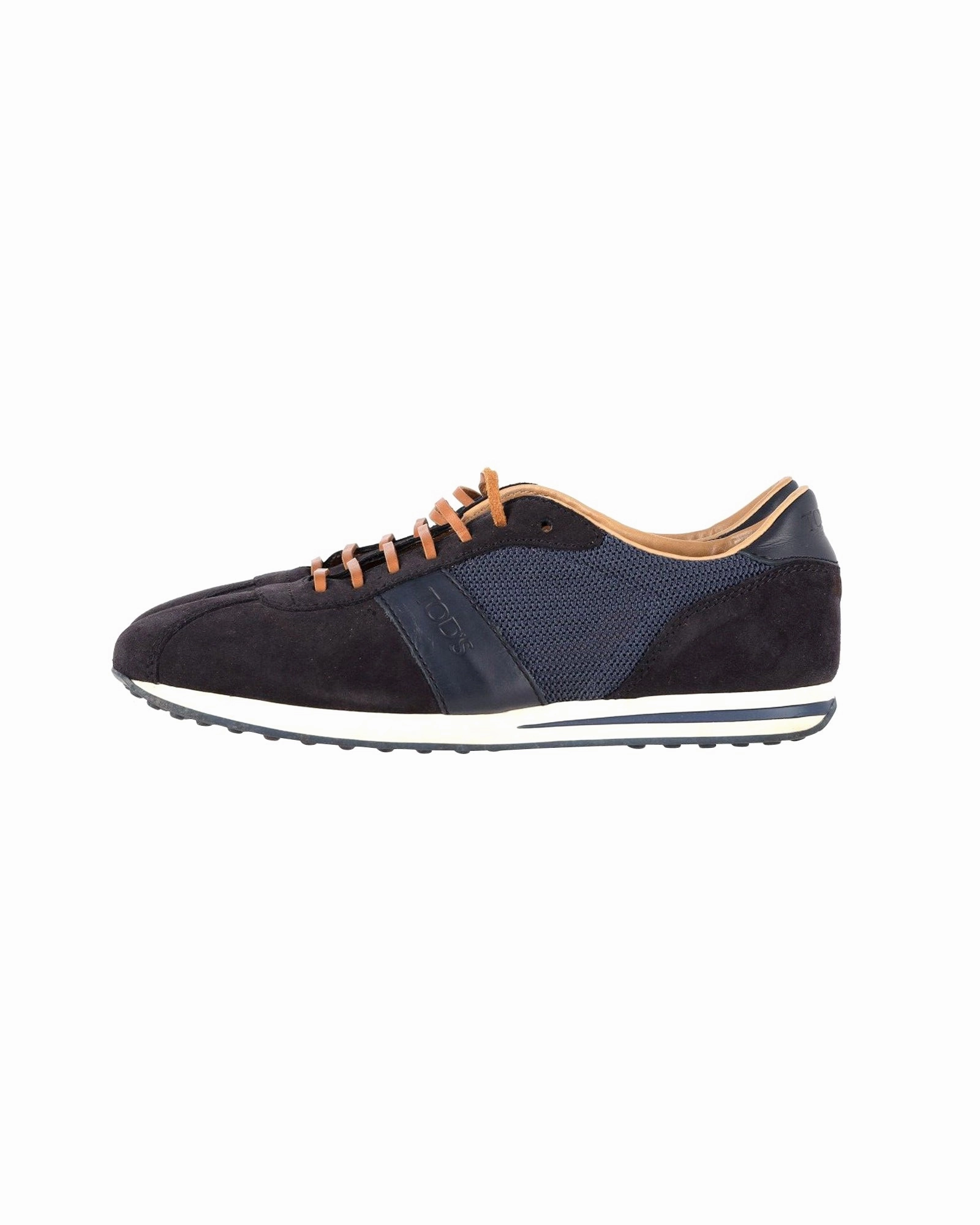 Tod's Lace-Up Low Top Sneakers in Navy Blue Suede Personalized Wedding Sneakers