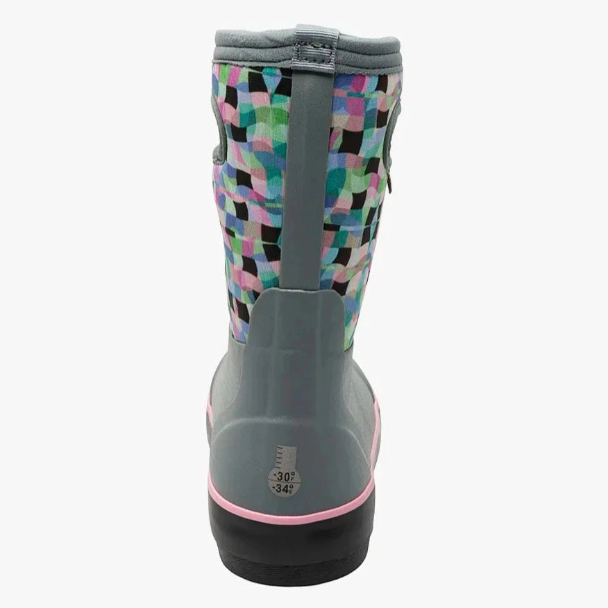 Classic II Checkered Geo Misty Gray (Size 8c-5Y) El Potrillo Boots