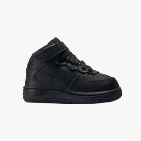 Kid's Air Force 1 Mid "Triple Black" Toddler Travel Fox Sneakers