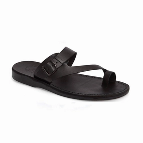 Abner - Leather Metal Buckle Sandal | Black Sandals From Amazon