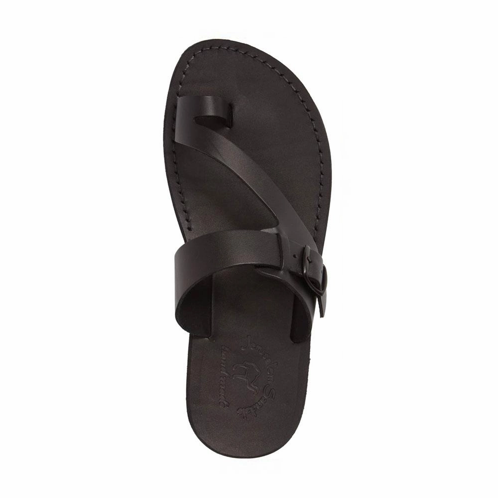 Abner - Leather Metal Buckle Sandal | Black Fall Sandals