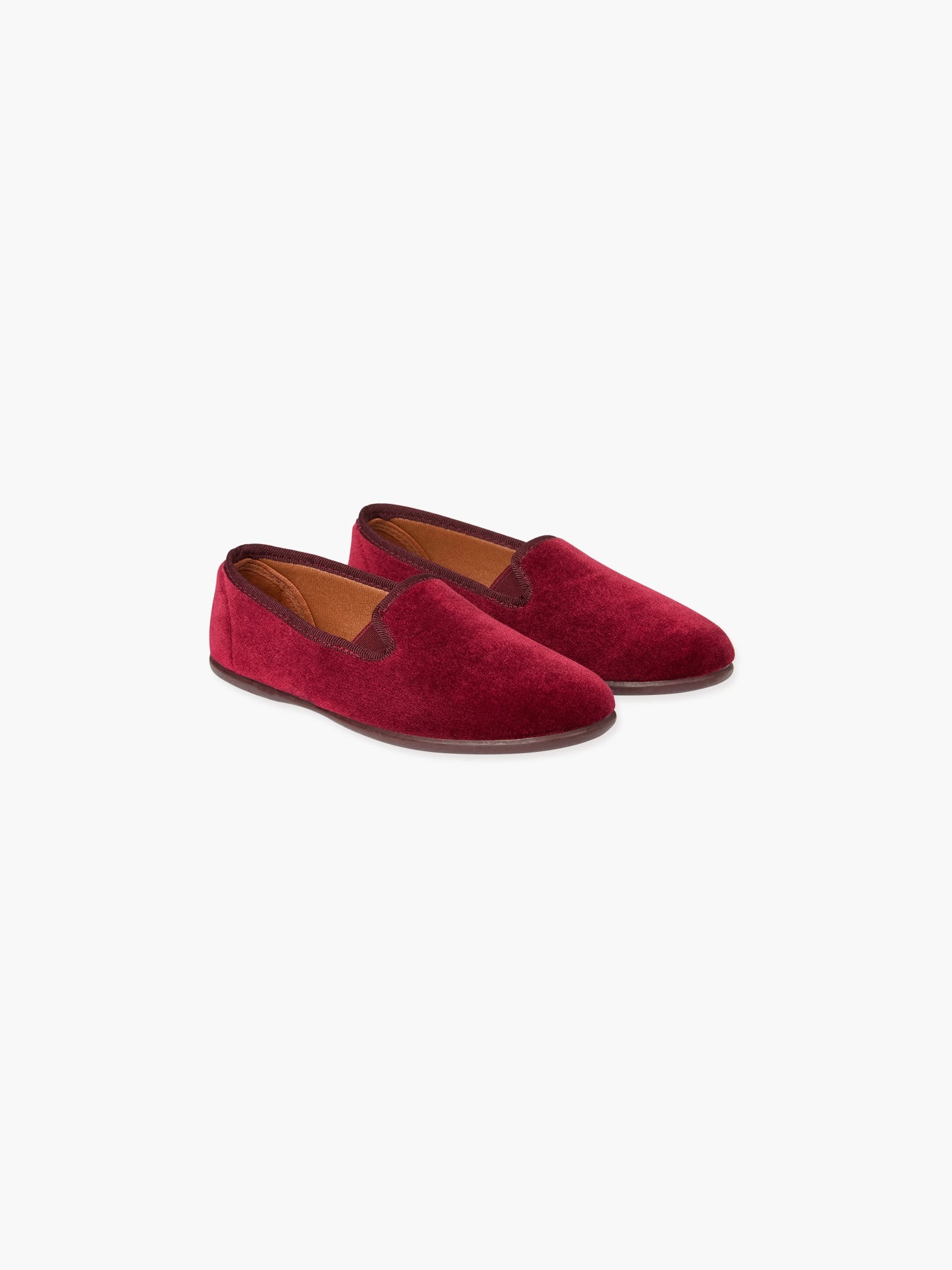 Trendy Slide Sandals Burgundy Kids Velvet Slippers