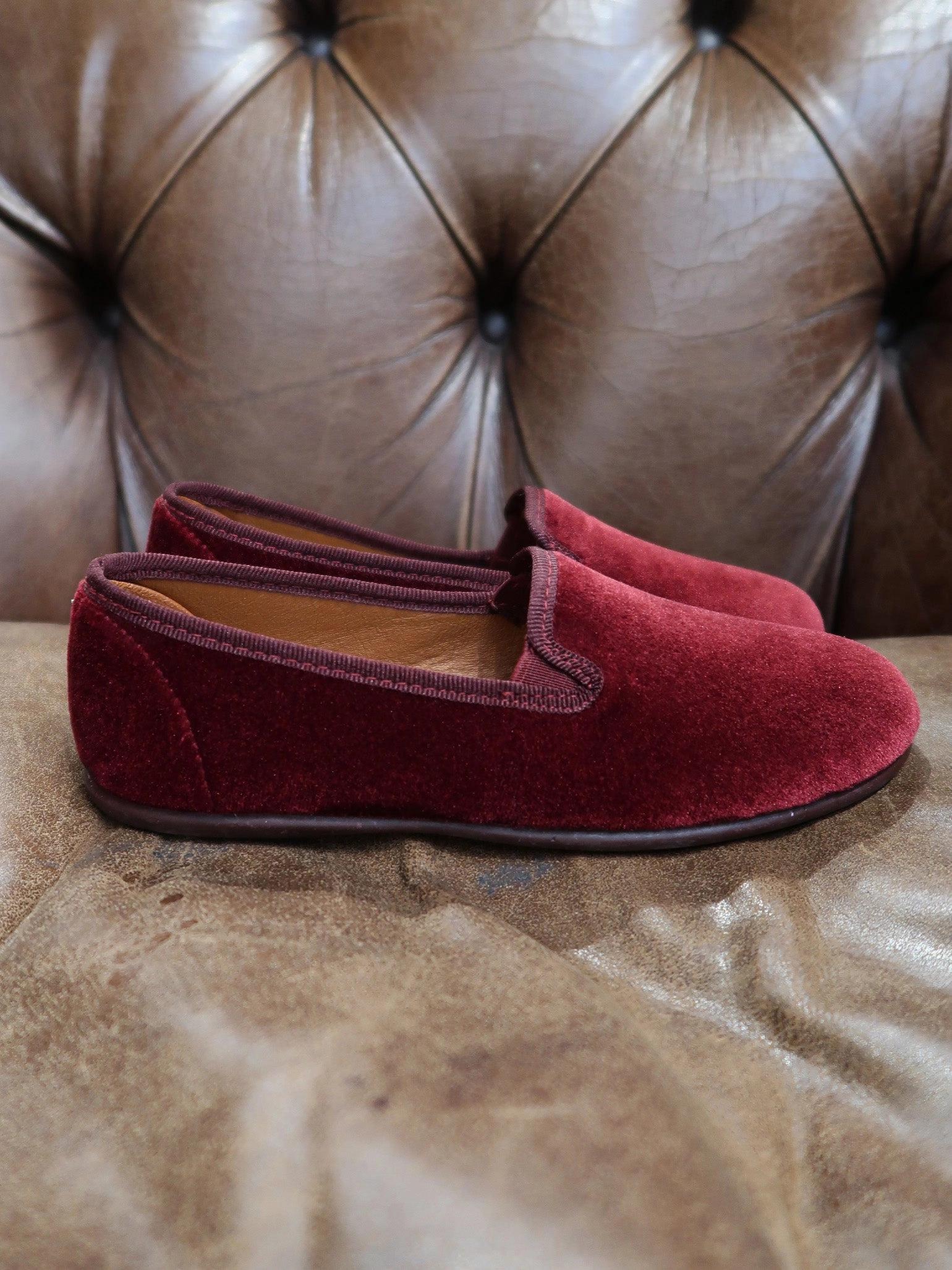 Slippers Lavender Burgundy Kids Velvet Slippers