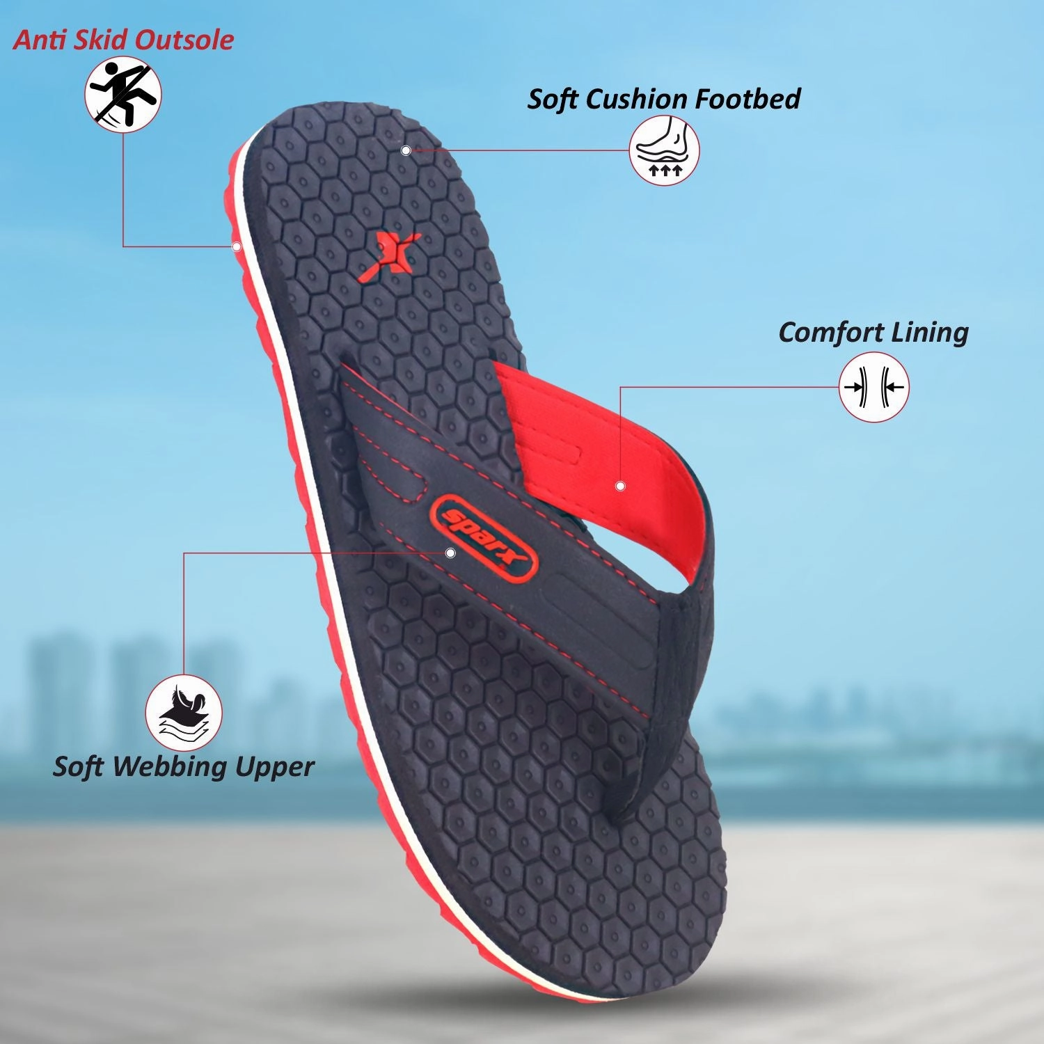 Sparx Slippers for Men SFG 67 Classic Doodle Fur Slide