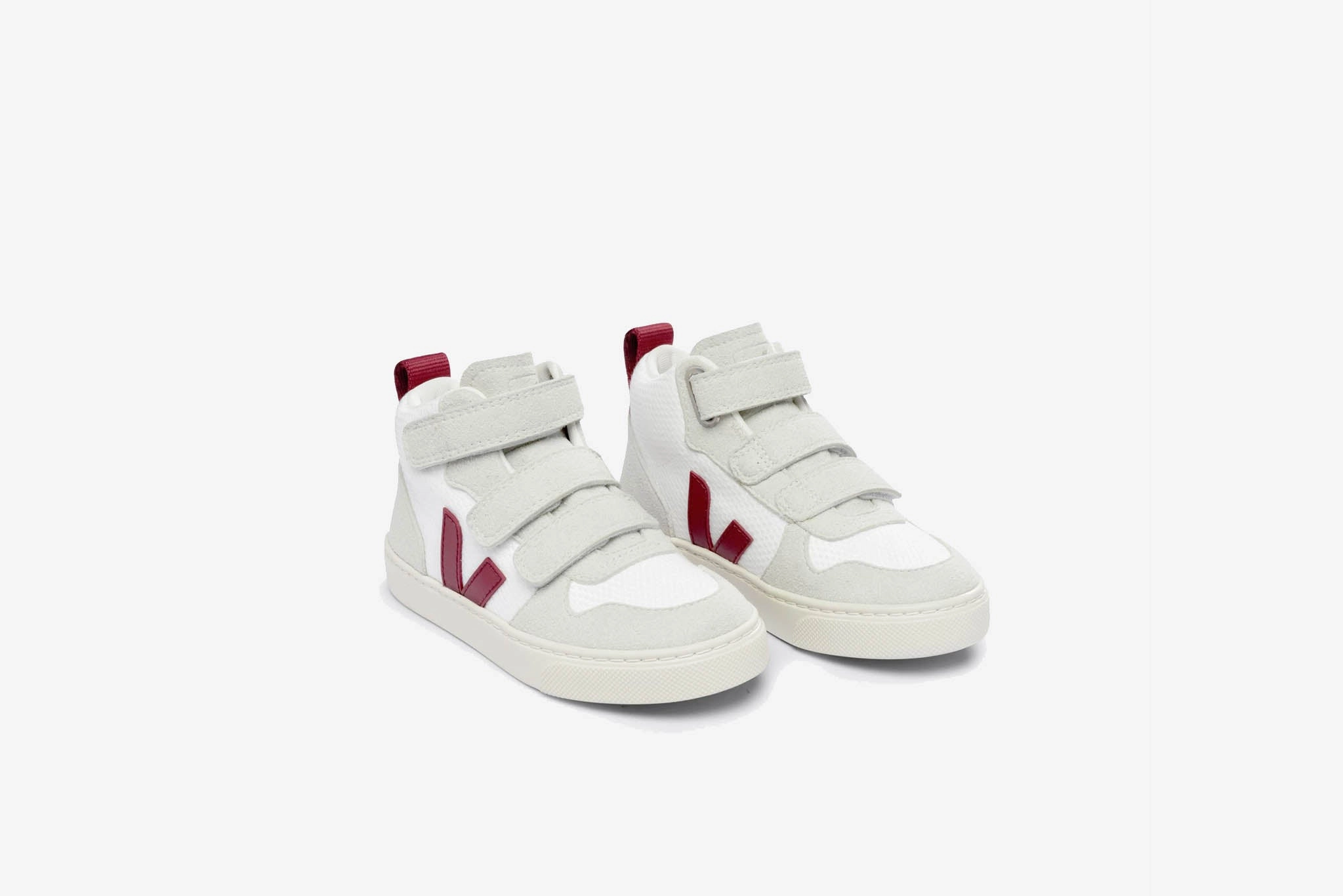 Bedazzled Sneakers Veja "Small V-10 Mid B-Mesh" K - White / Marsala