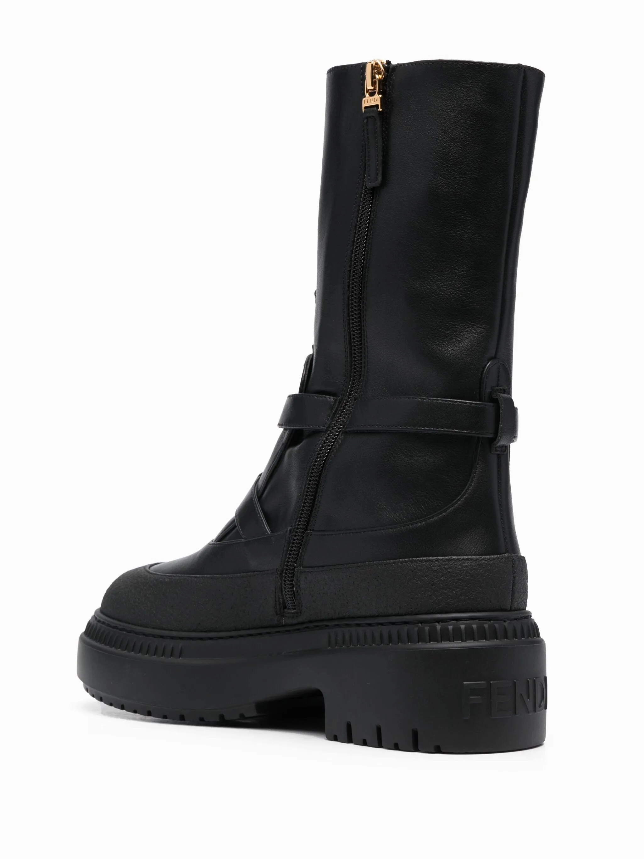Delfina leather biker boots Black Boots Above The Knee