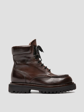 WISAL DD 126 - Dark Brown Leather Lace-Up Boots Desert Boots