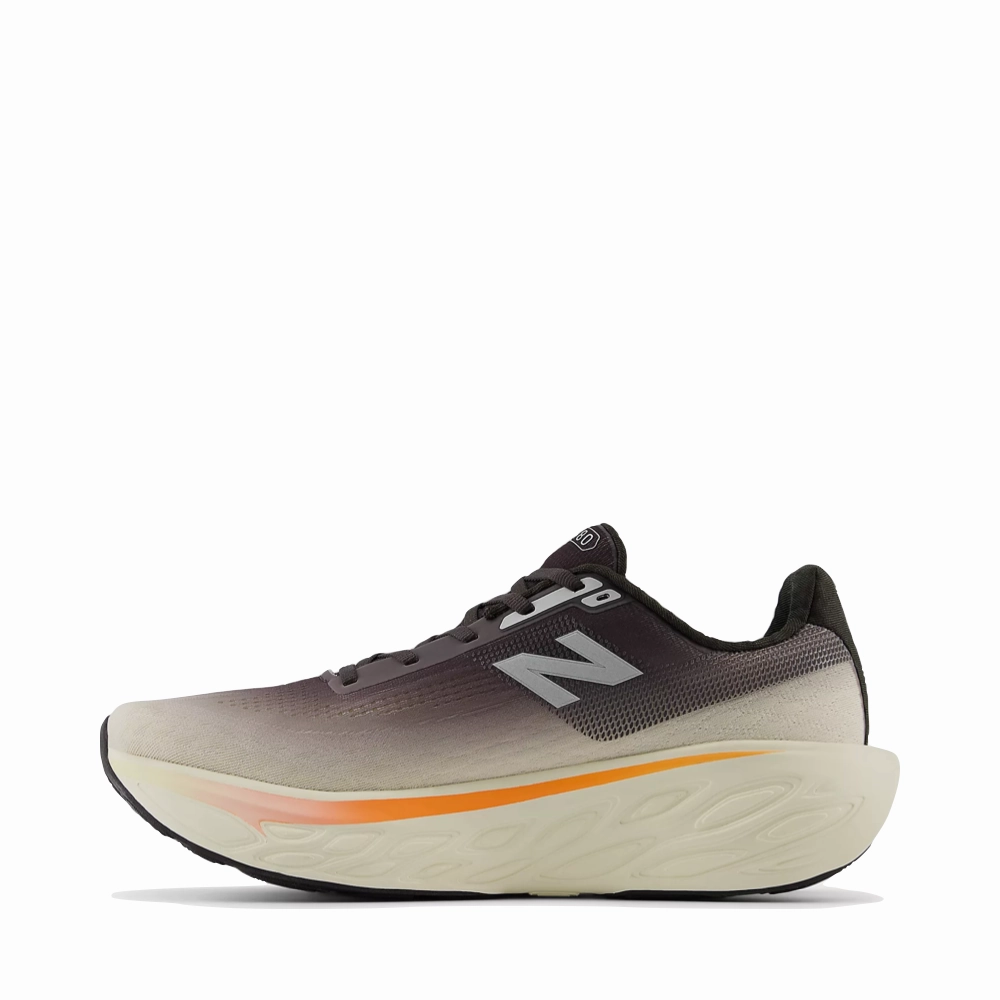 Thick New Balance Shoes New Balance Men's Fresh Foam X 1080v14 Sneaker in Black Cement with Angora and Hot Mango
