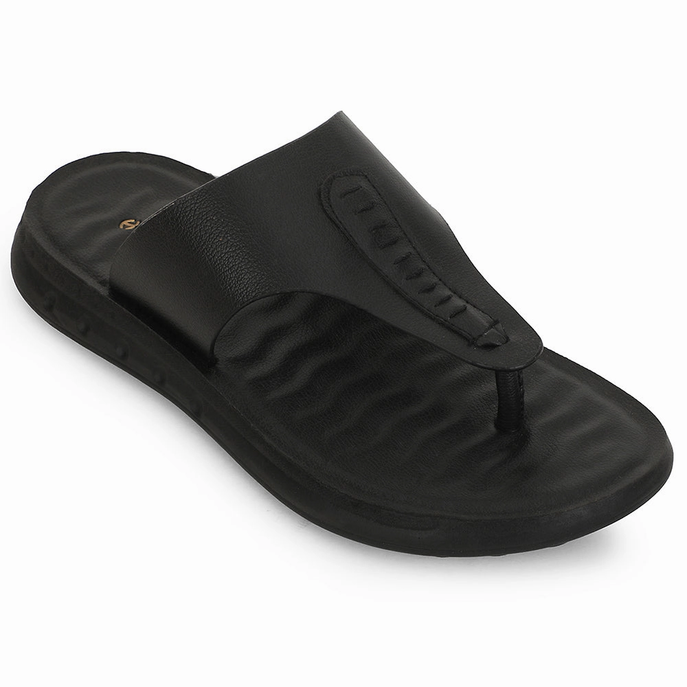 Healers Black Casual Slipper For Men GHD-82 By Liberty German Slippers With Arch Support