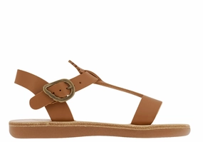 Leather Wedge Sandals Little Amber Soft Tan
