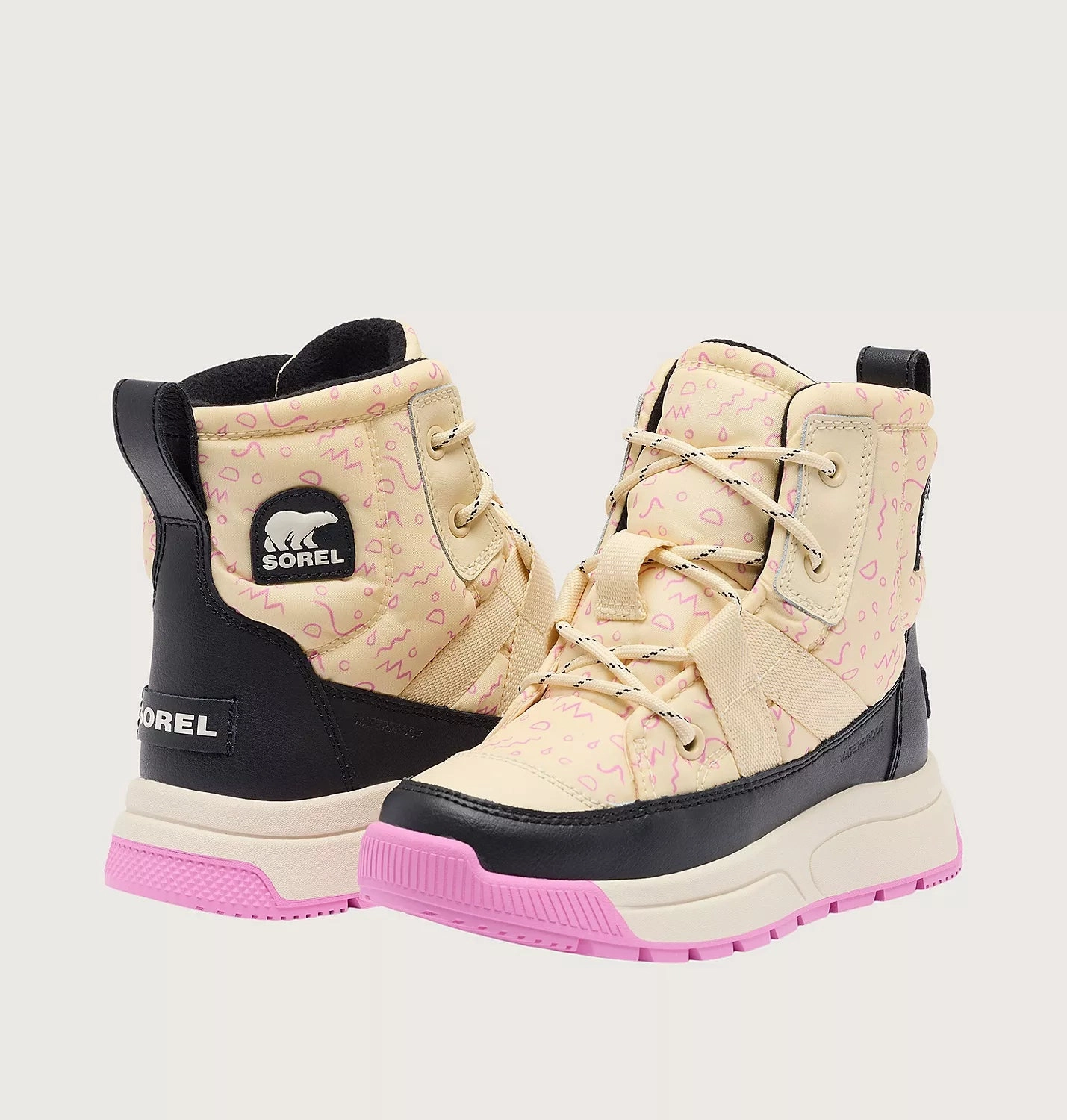 Tricker Boots Sorel Youth Whitney III Mid Winter Boot Honey White, Black