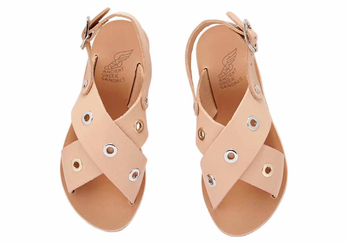 Little Maria Eyelets Soft Natural Back Sandals