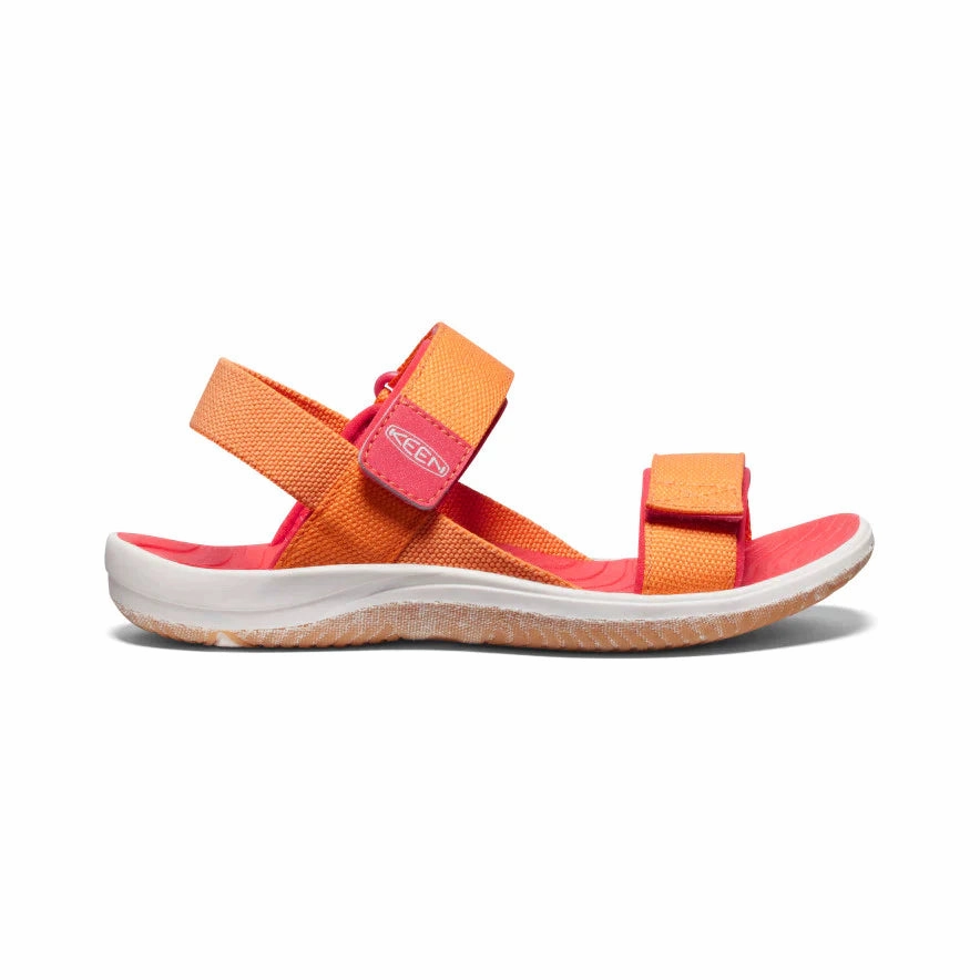 Little Kids' Elle Backstrap Tangerine/Cayenne Sandals With Thick Soles