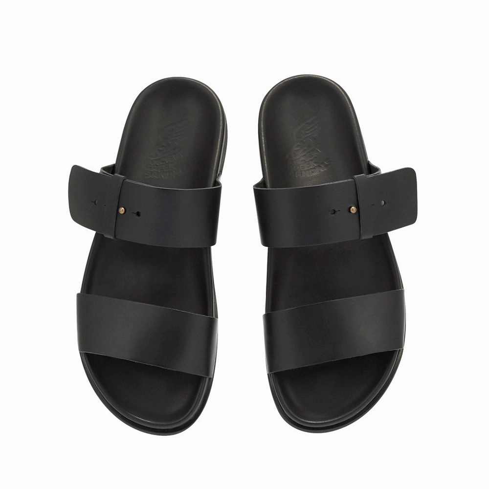 Kimon Black Sandals Kitten Heel
