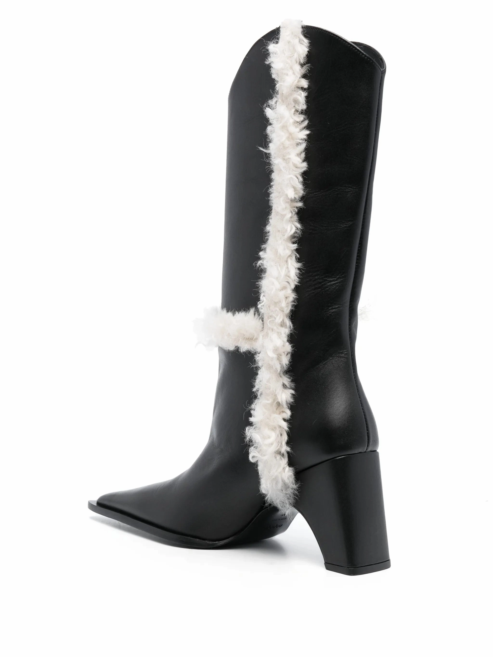 85mm shearling-detail leather boots Pull On Work Boots