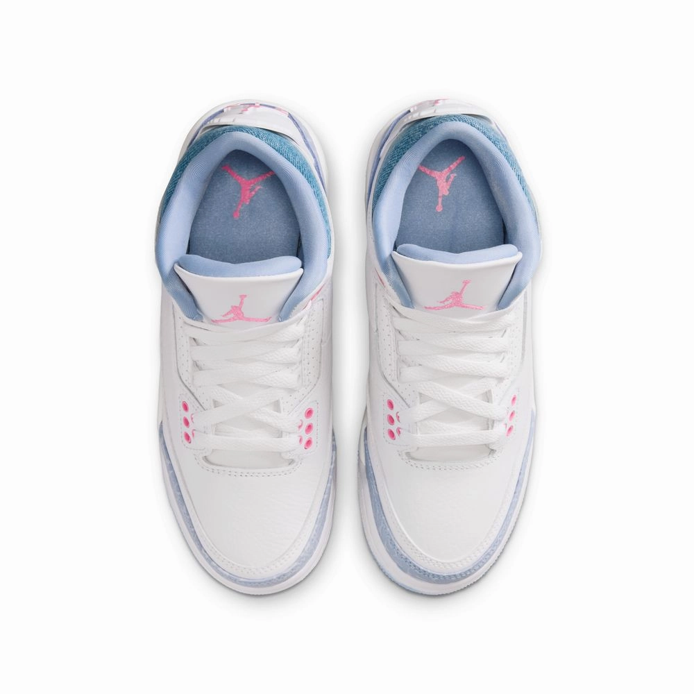 Kids Air Jordan 3 'Denim Pink Glow' Top Designer Sneakers