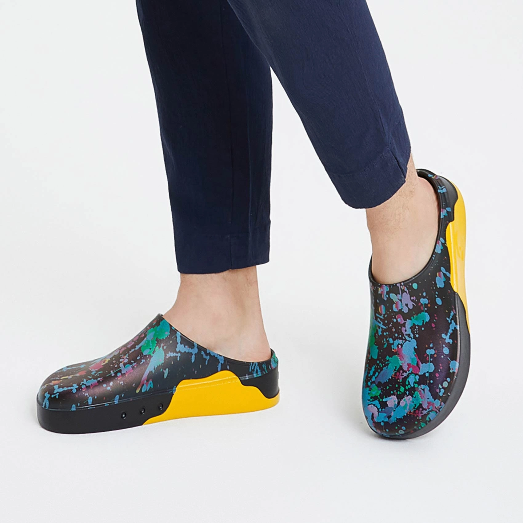 White Slide Sandals Blinking Neon Tenerife Men