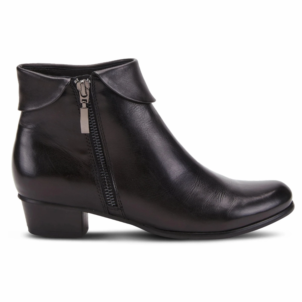 Leopard Bootie Boots Spring Step Stockholm Black Leather Bootie (Women's)