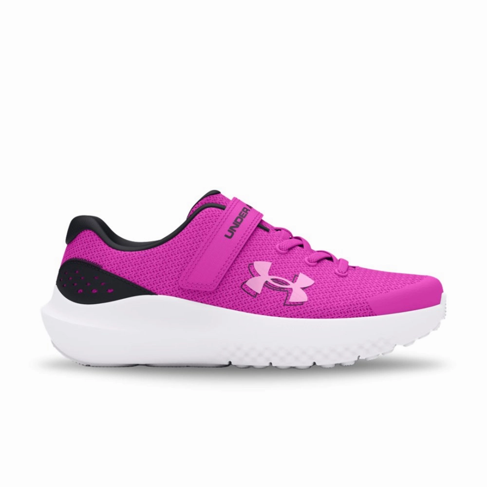 Under Armour Girls UA Surge 4 AC - Vivid Magenta/Black/Stellar Pink Neon Sneakers