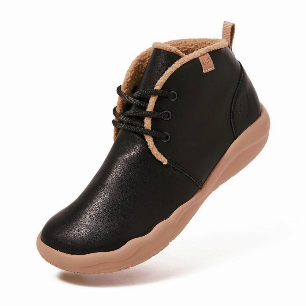 Bilbao Black Split Leather Lace-up Boots Men Georgia Giant Boots