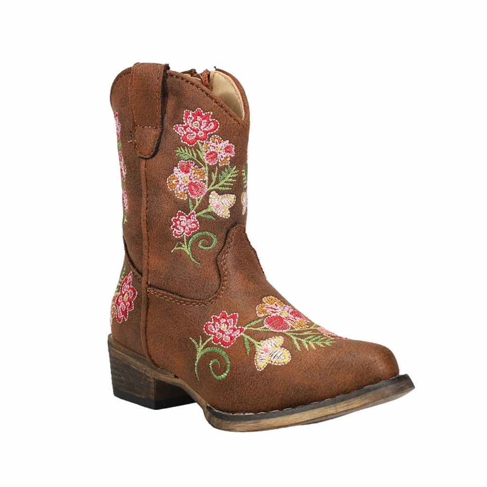 Juliet Round Toe Cowboy Boots (Toddler) Wide Calf Cowgirl Boots