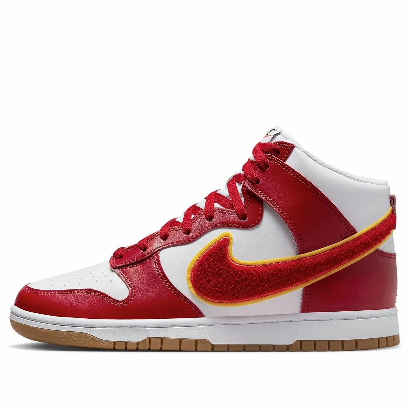 Nike Neon Shoes Nike Dunk High 'Chenille Swoosh' DR8805-101 Men's White Gym Red Lifestyle Shoes