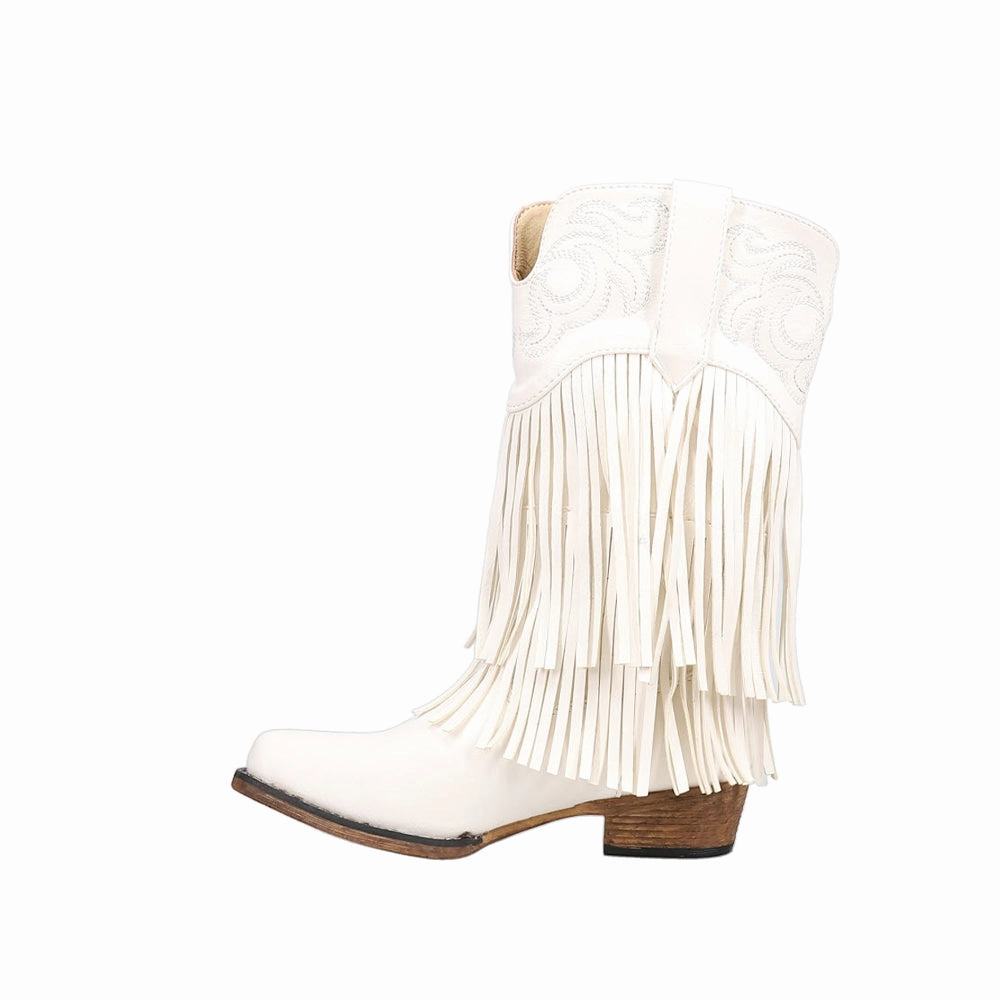 Rickrack Fringe Embroidered Snip Toe Cowboy Boots (Toddler-Little Kid) Charles David Boots