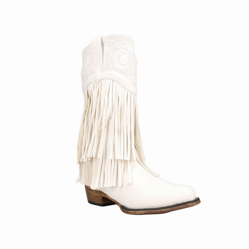 Brogue Boots Rickrack Fringe Embroidered Snip Toe Cowboy Boots (Toddler-Little Kid)