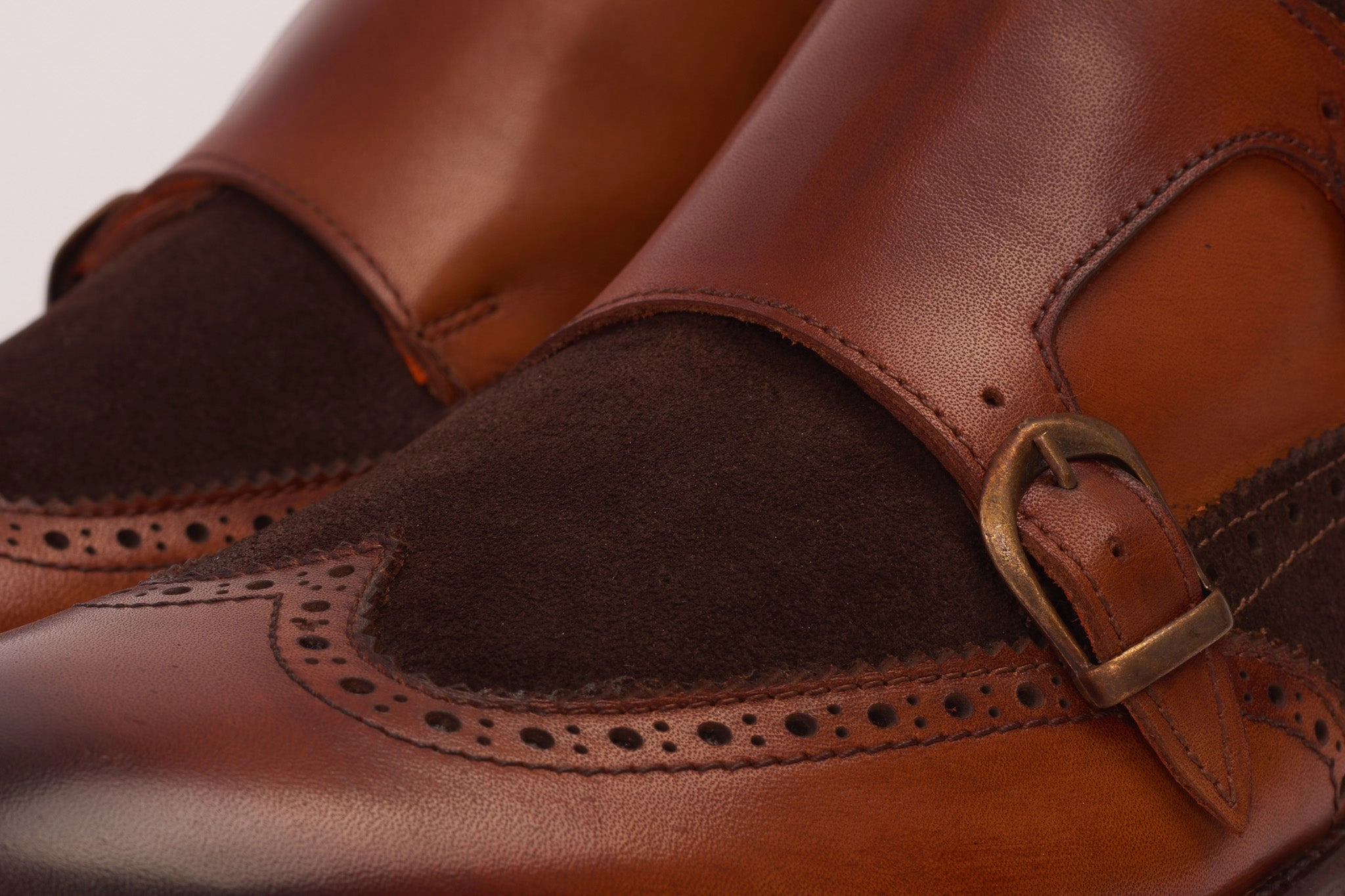 The Albus Tan Leather & Suede Double Strap Monk Brogue Men  Boot Boots Snowboard