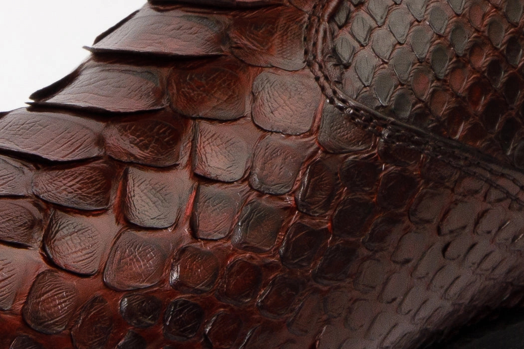 Steel Toe Motorcycle Boots The Boss Burgundy Pythn Snk Zip-Up Leather Men Boot Limited Edition