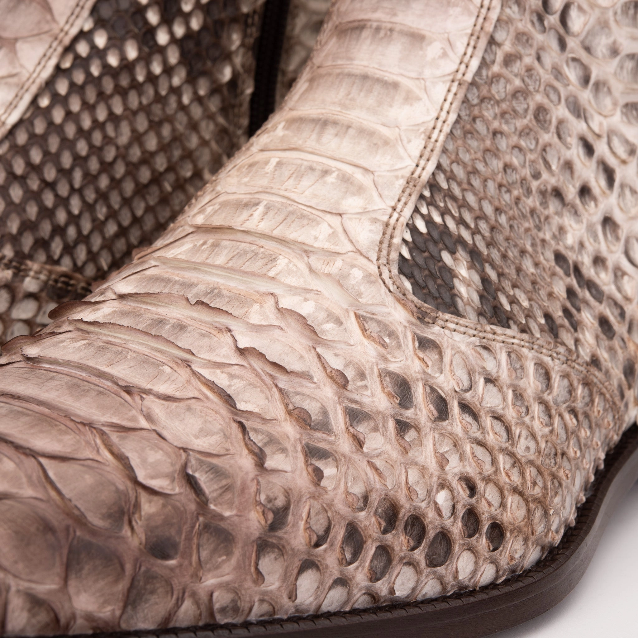 The Boss Natural Pythn Snk Zip-Up Leather Men Boot Limited Edition Grey High Boots