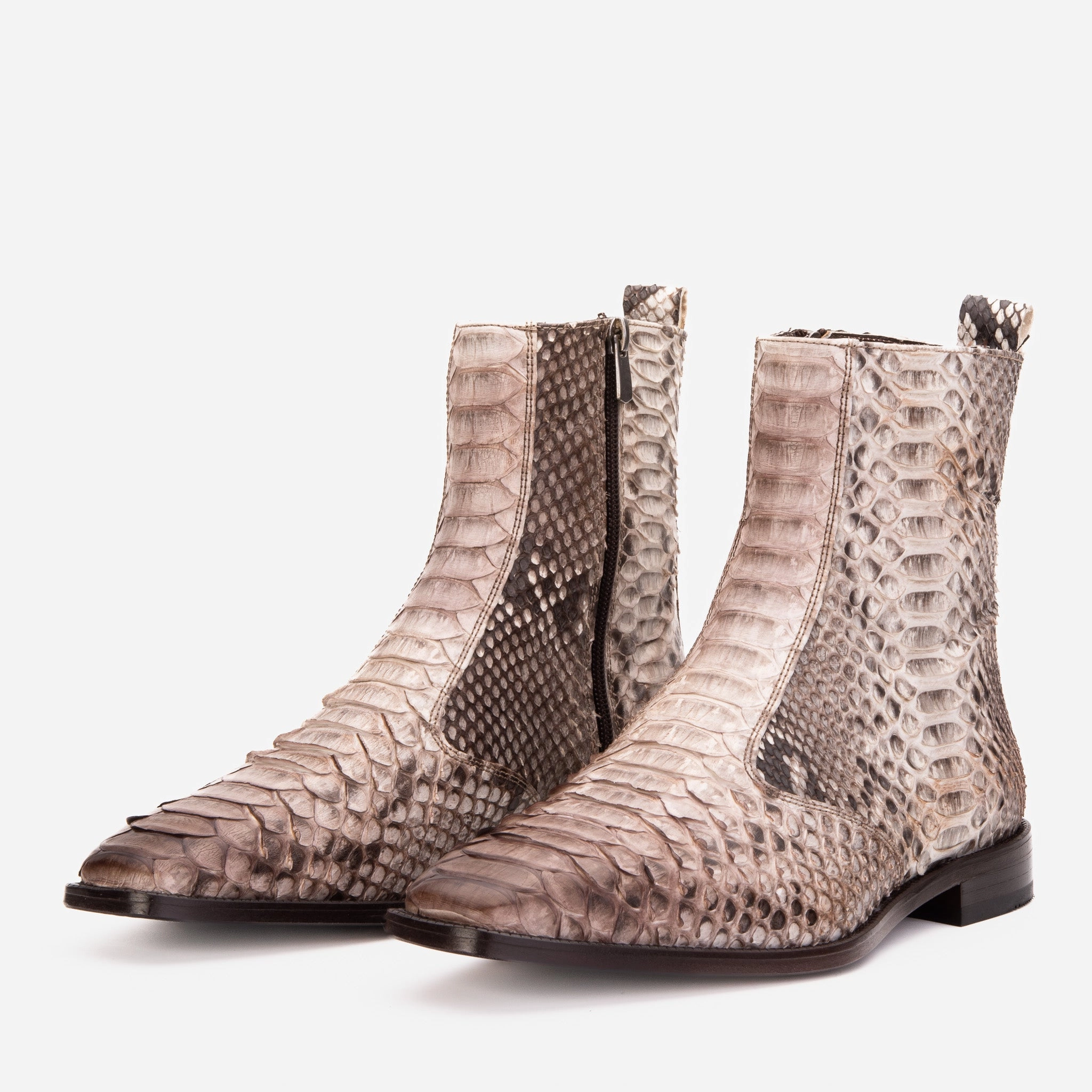 The Boss Natural Pythn Snk Zip-Up Leather Men Boot Limited Edition Boots Timberland Style