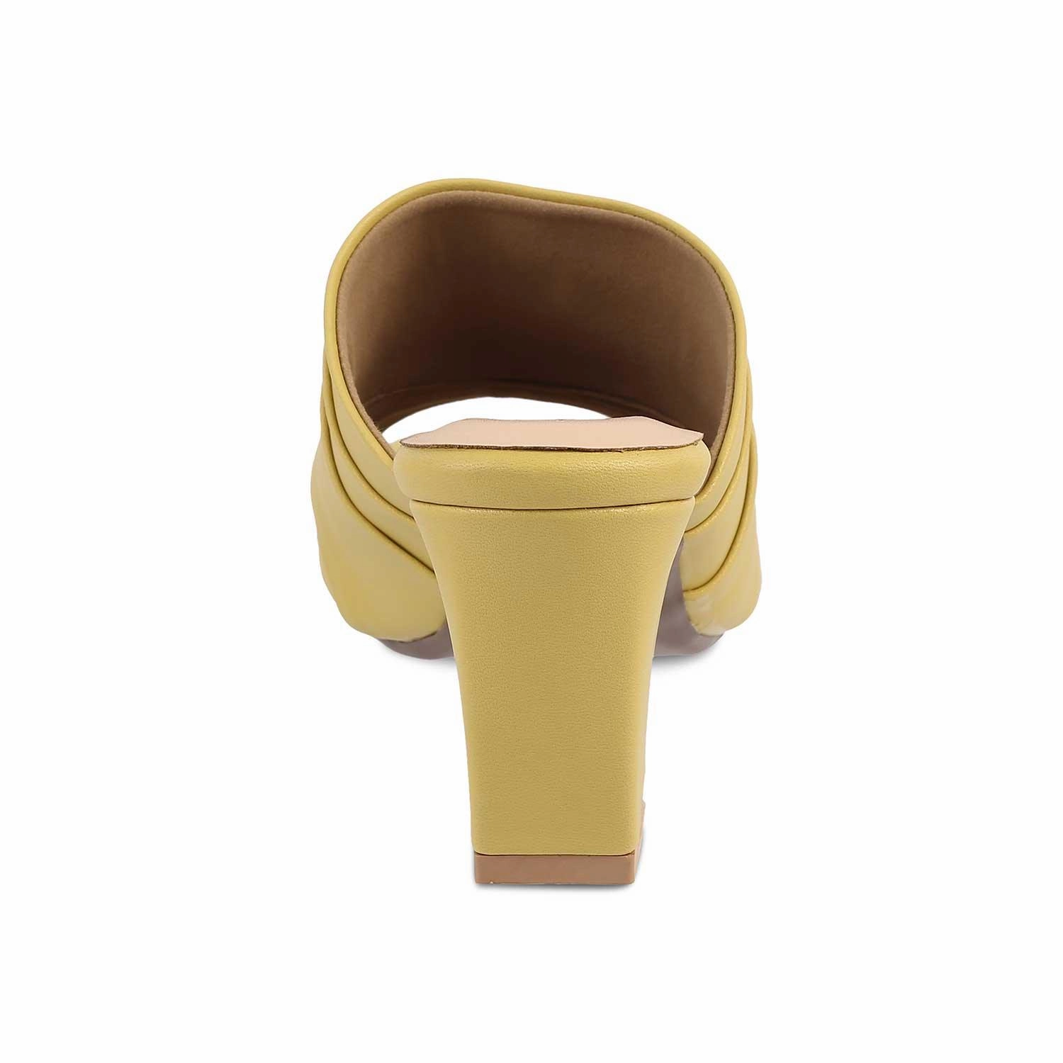 The Coco Yellow Women's Dress Block Heel Sandals Tresmode Resort All Inclusive