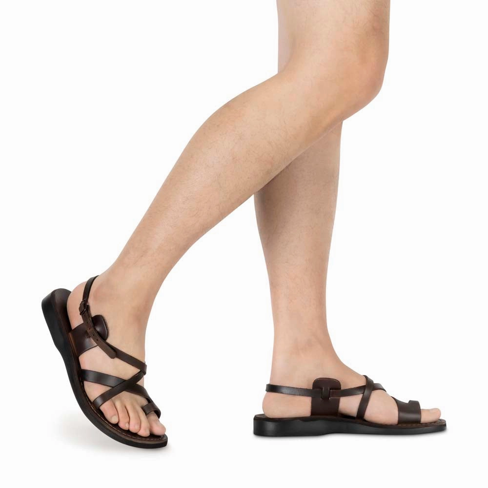 The Good Shepherd Buckle - Leather Toe Loop Sandal | Brown Vera Sandals