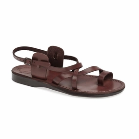 The Good Shepherd Buckle - Leather Toe Loop Sandal | Brown Jamaica Sandals South Coast
