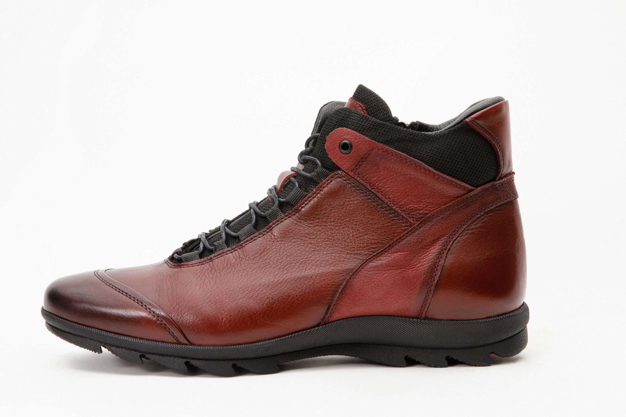 The Houston Leather Burgundy Lace-Up Casual Men Boot with a Zipper Boots Stores Near Me