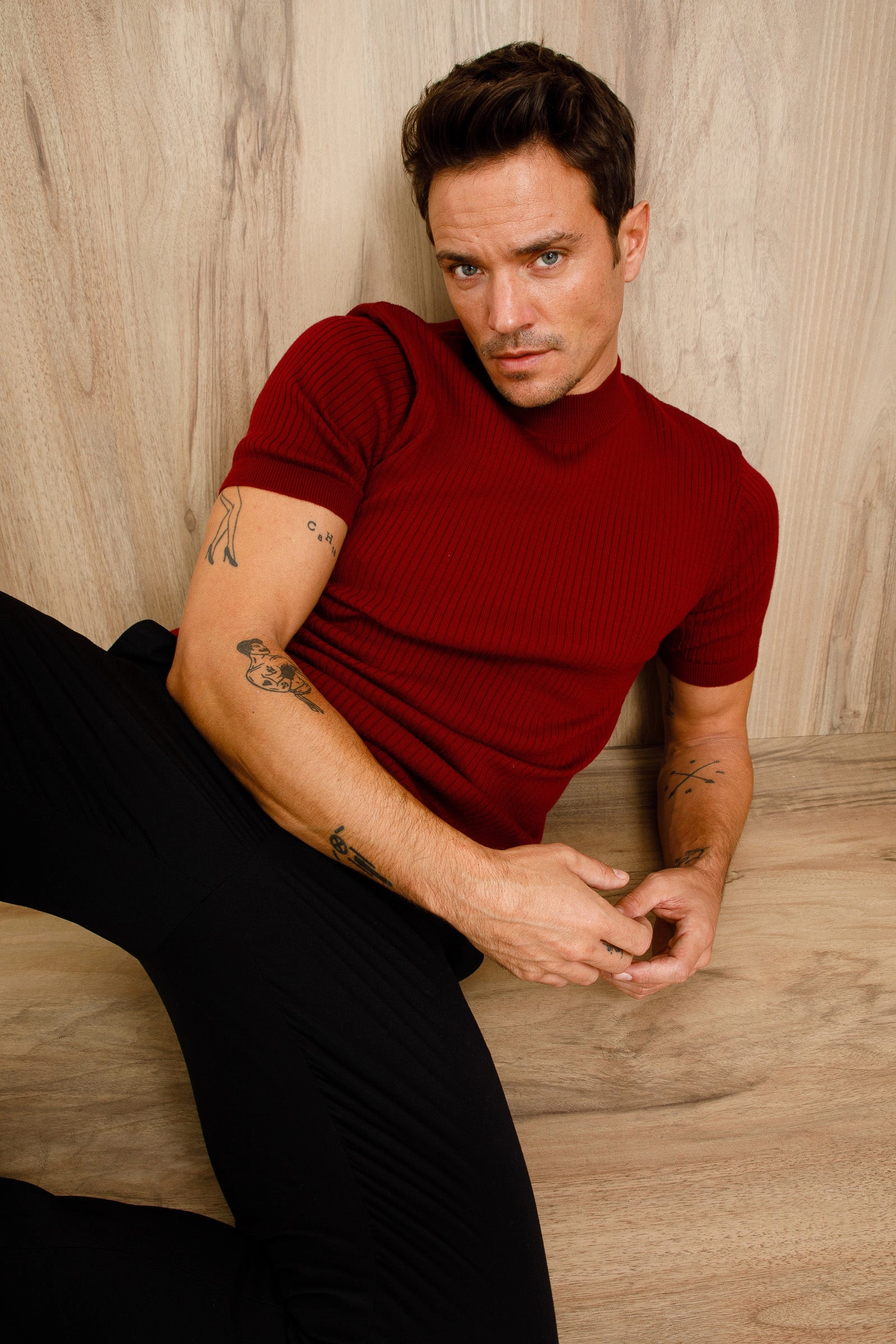 Boots Chelsea The Houston Leather Burgundy Lace-Up Casual Men Boot with a Zipper