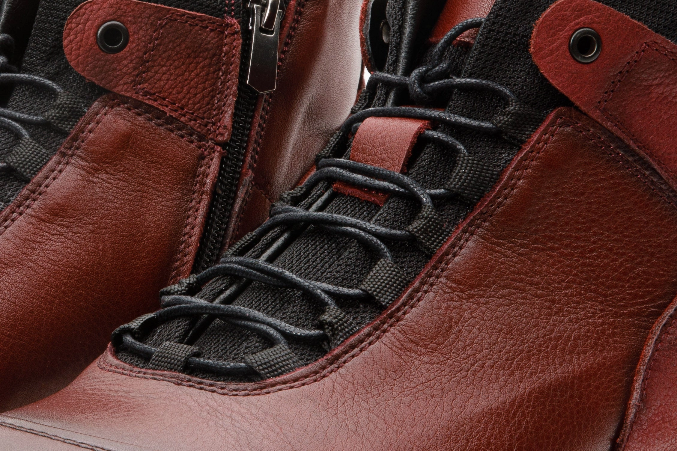 The Houston Leather Burgundy Lace-Up Casual Men Boot with a Zipper Ariat Boots Near Me