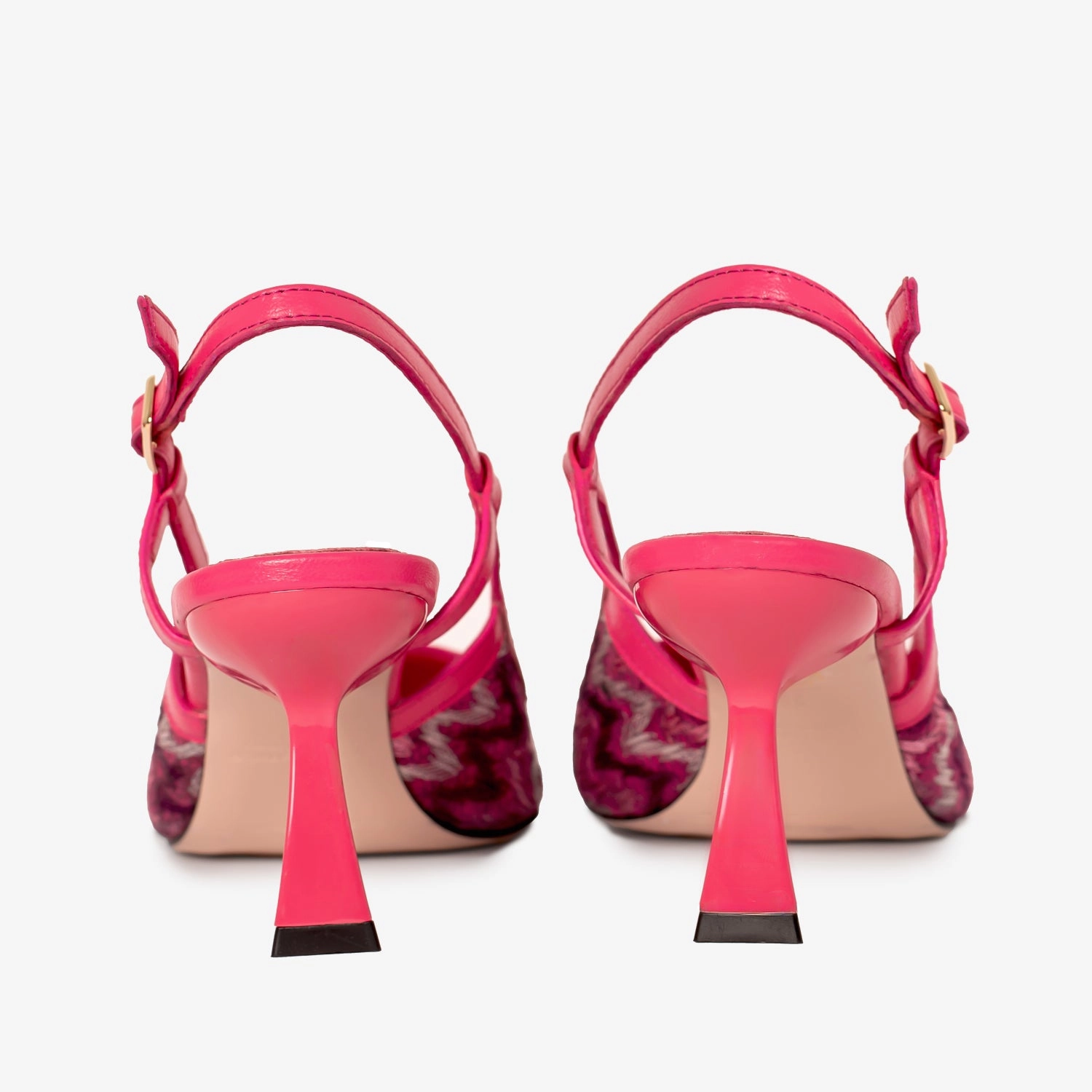 High Heel Thong Sandals The Napoli Fuchsia Leather Slingback Women Sandal