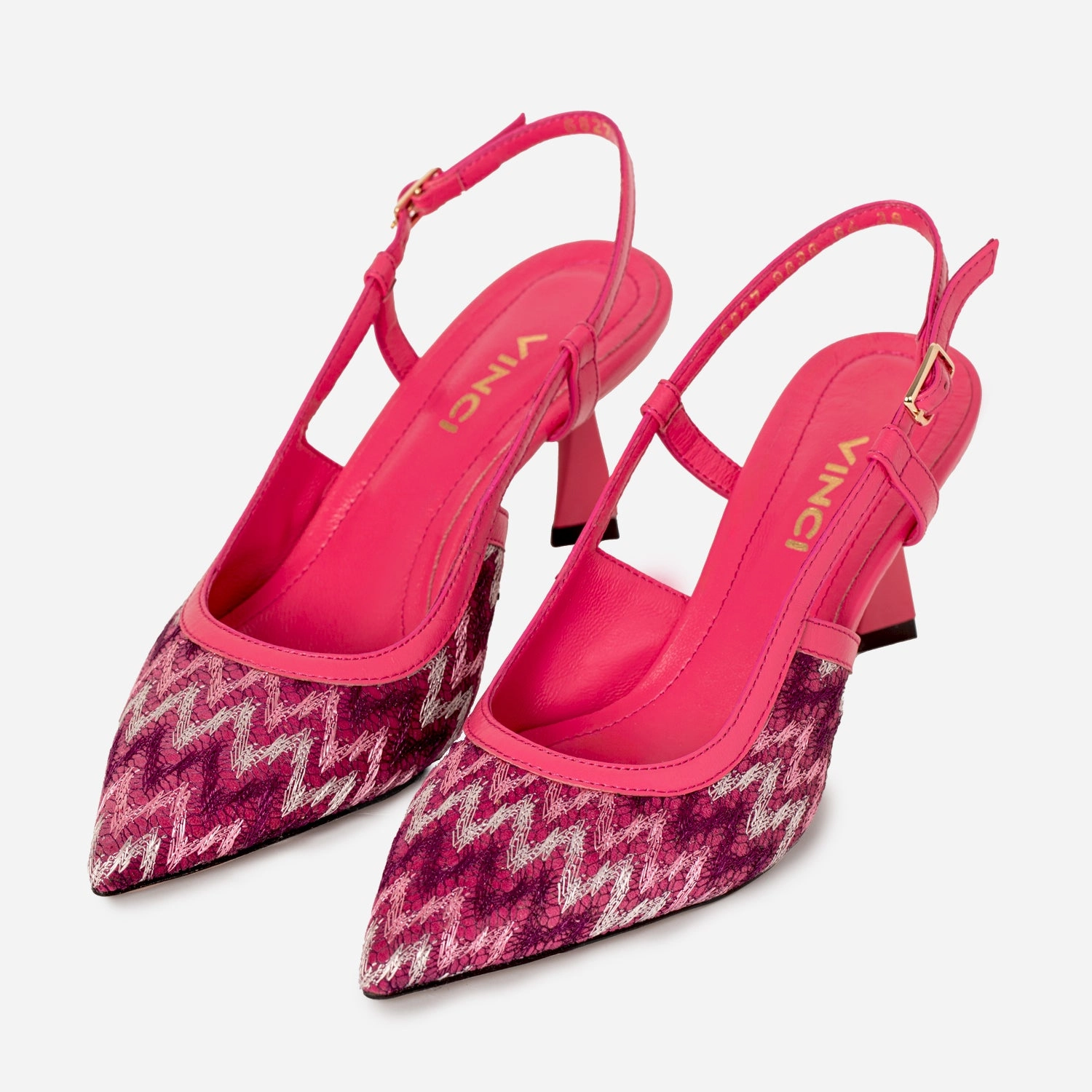 Sandals Chunky Platform The Napoli Fuchsia Leather Slingback Women Sandal