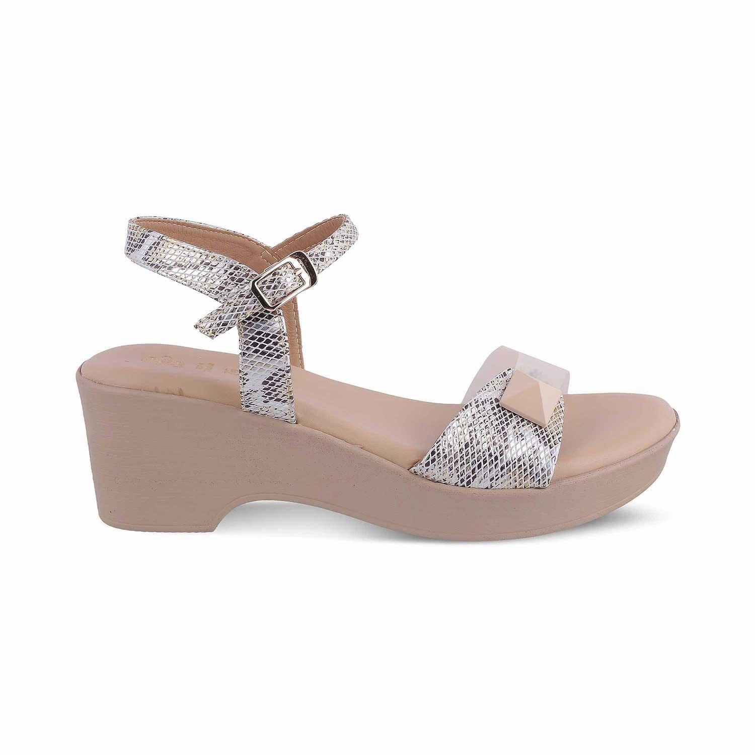 The Python Beige Women's Dress Heel Sandals Tresmode Sandals Huts Over Water