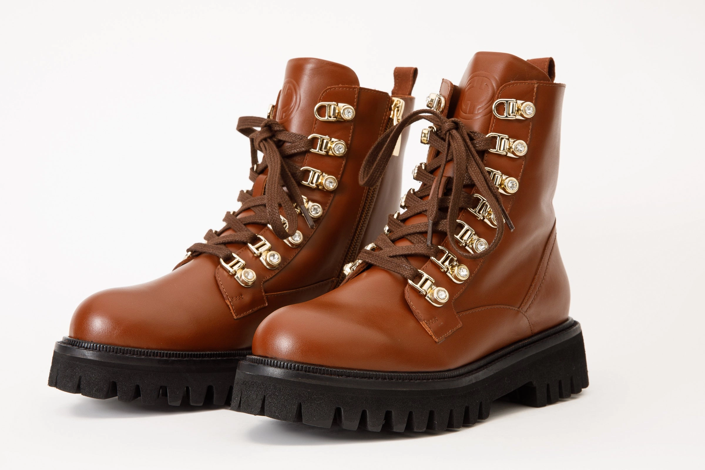Squared Toe Boots The Russel Brown Leather Lace-Up Ankle Women Boot Final Sale!