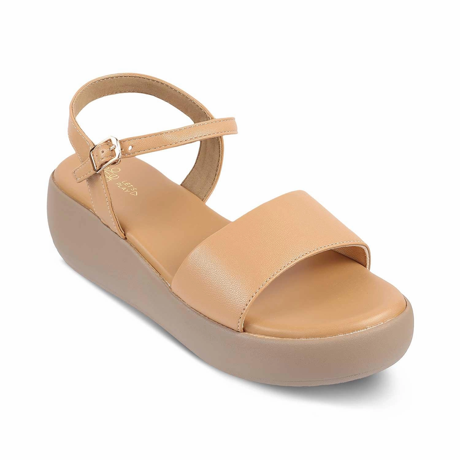 Mexican Sandals The Simpl Beige Women's Dress Wedge Sandals Tresmode