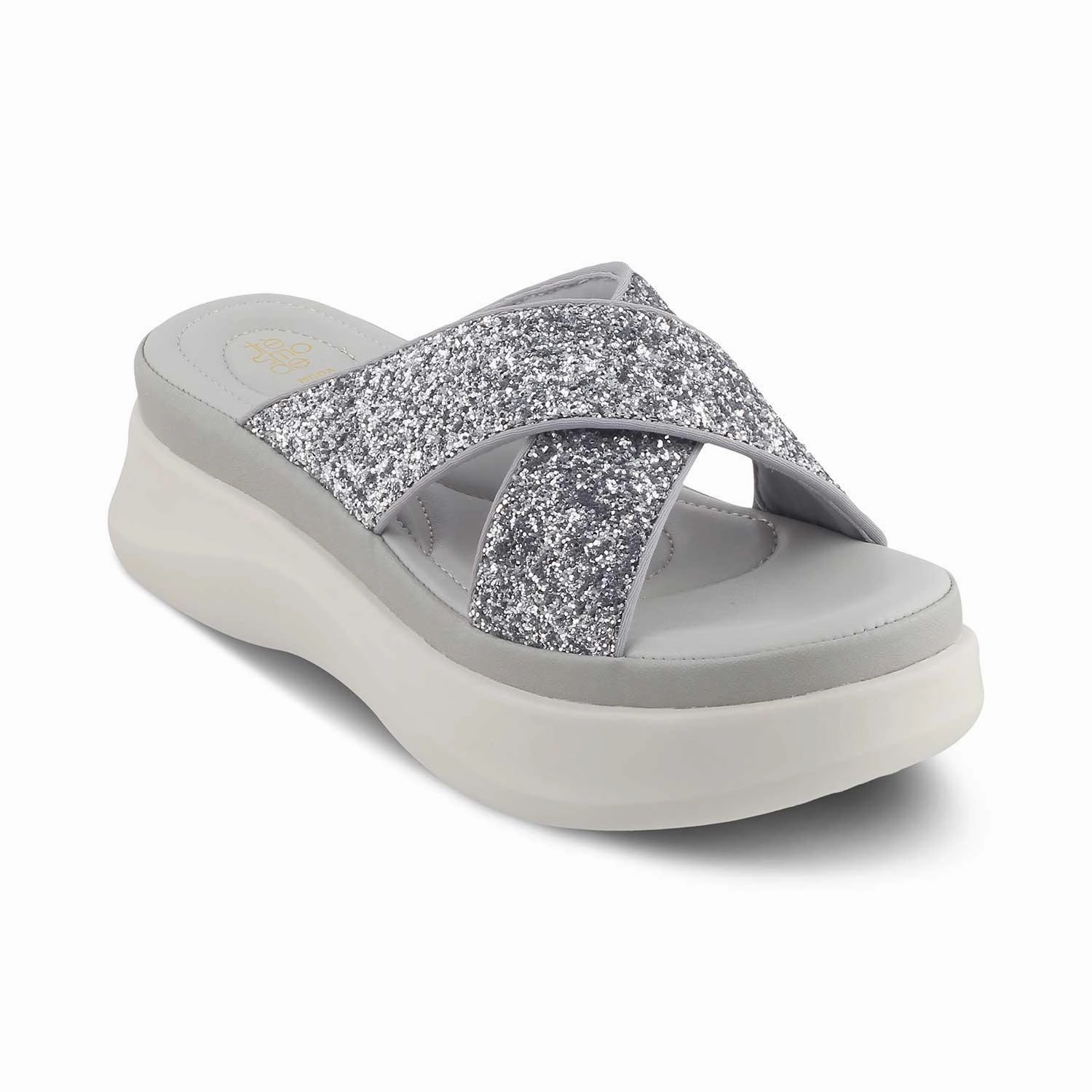 The Tolon Silver Women's Dress Wedge Sandals Tresmode Platform Sandals Summer