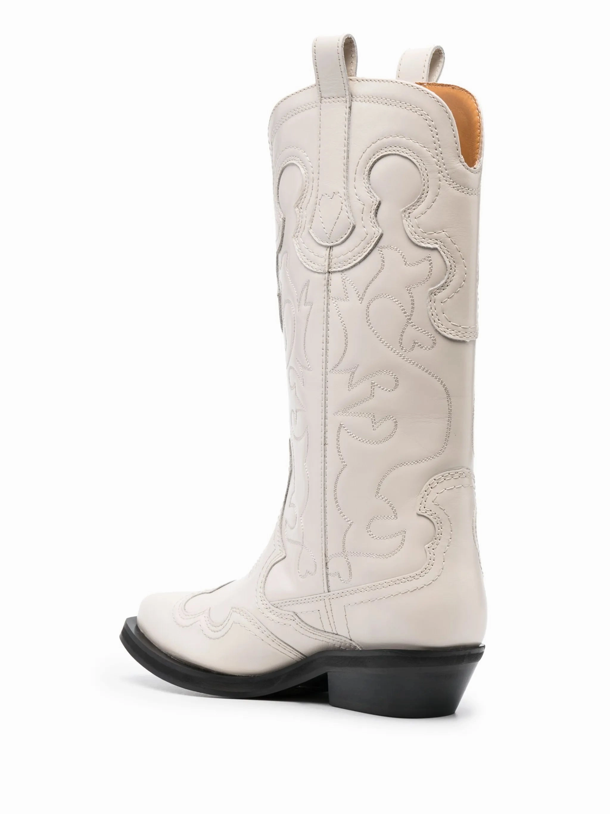 40mm embroidered mid-calf western boots Pro Wrestling Boots