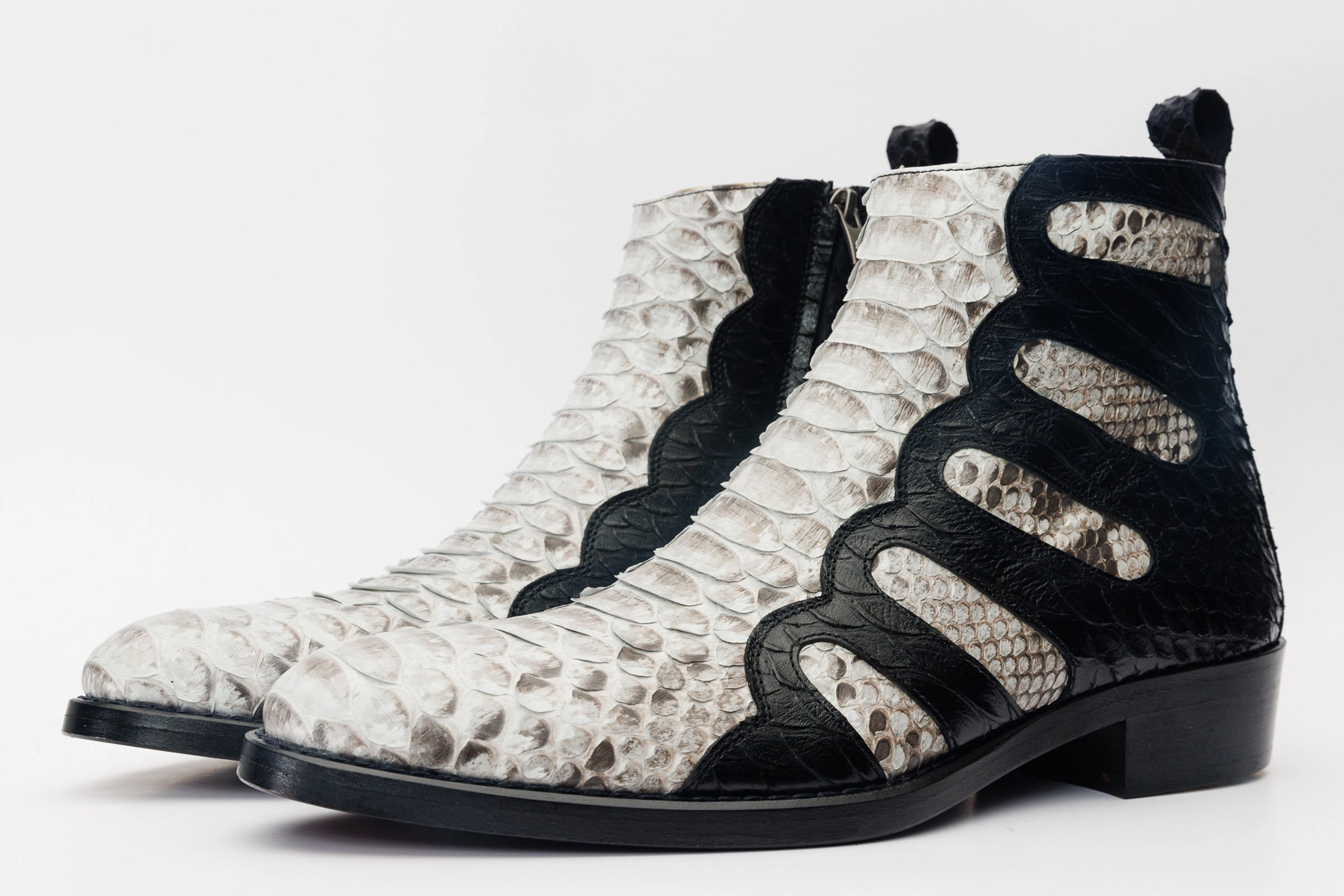 Boots Sfb Boss Pythn Snk Black & Natural Zip-Up Leather Men Boot Limited Edition