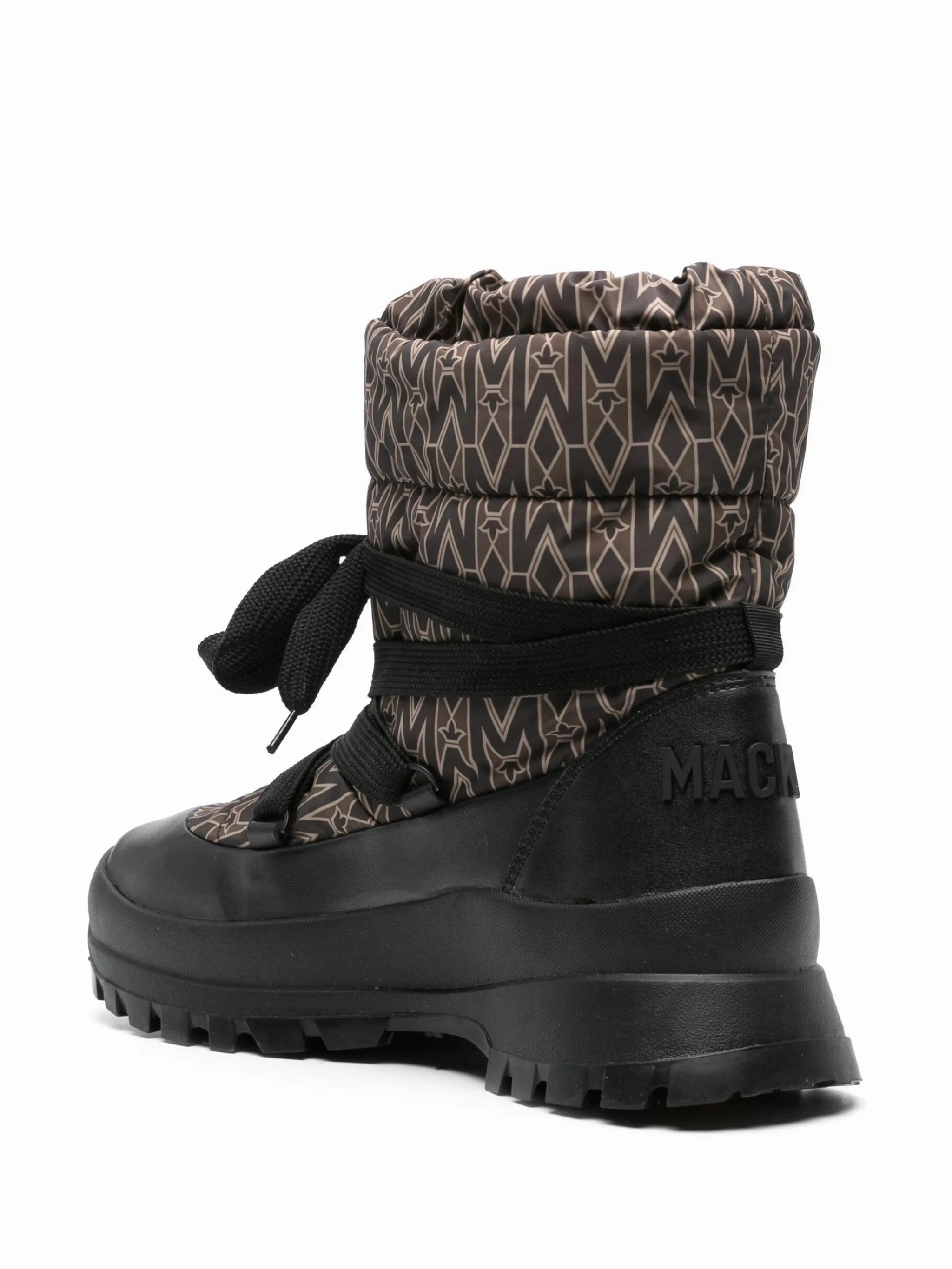 Conquer monogram-print snow boots Rick Owens Combat Boots