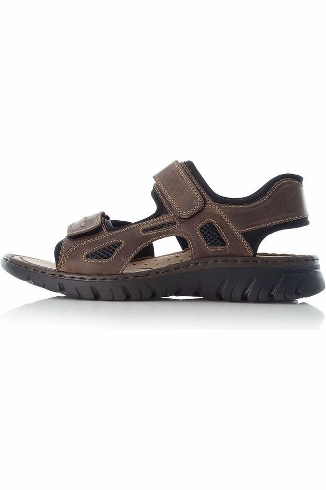 Rieker mens 26761-26 brown walking sandal Flip Flops