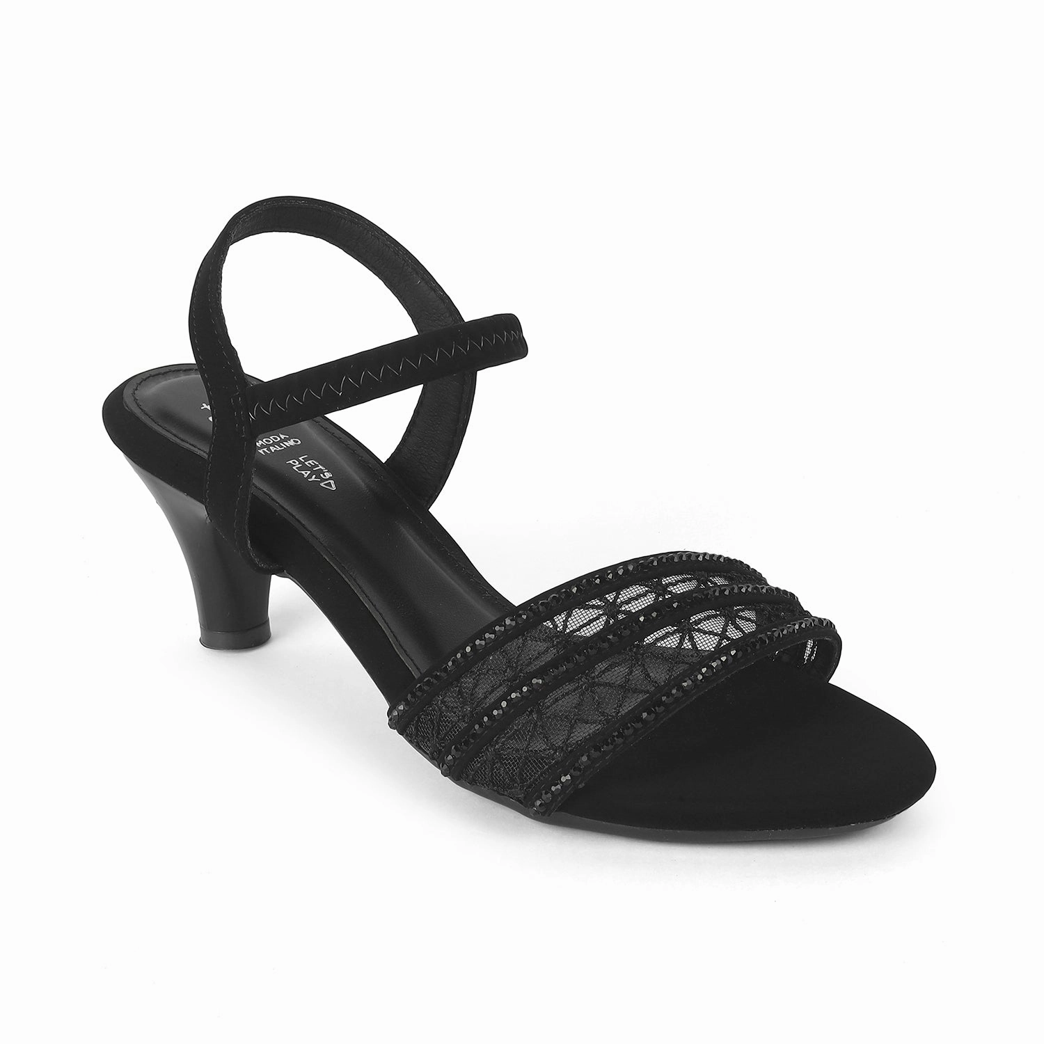 Veronica Sandals Tresmode Glitz Black Women's Dress Heel Sandals